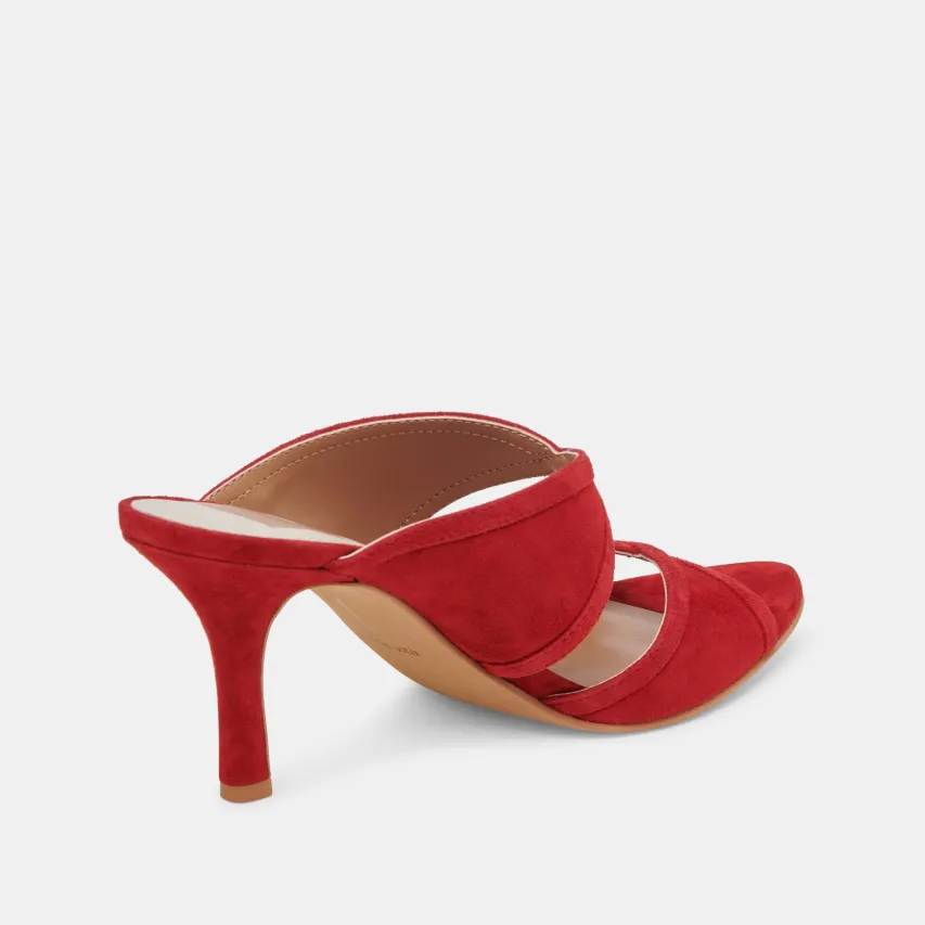 MANDEL HEELS CRIMSON SUEDE^Dolce Vita Online