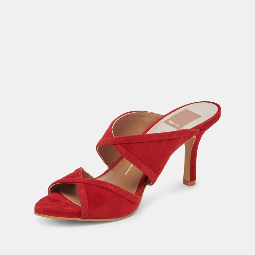 MANDEL HEELS CRIMSON SUEDE^Dolce Vita Online