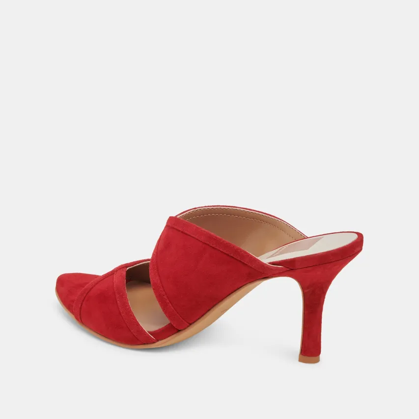 MANDEL HEELS CRIMSON SUEDE^Dolce Vita Online