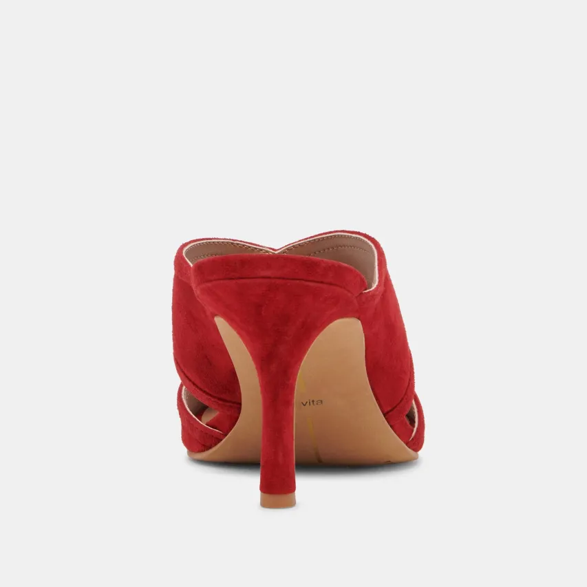 MANDEL HEELS CRIMSON SUEDE^Dolce Vita Online