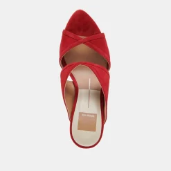 MANDEL HEELS CRIMSON SUEDE^Dolce Vita Online