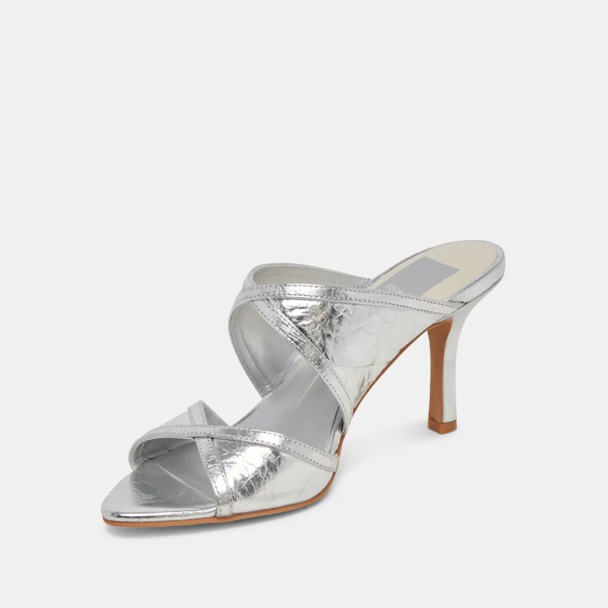 MANDEL HEELS SILVER CRINKLE PATENT^Dolce Vita Clearance
