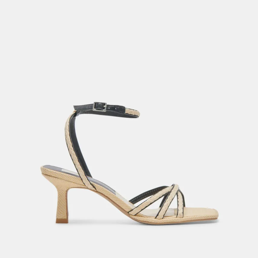 MANJI BRAID HEELS BLACK NATURAL JUTE^Dolce Vita Outlet