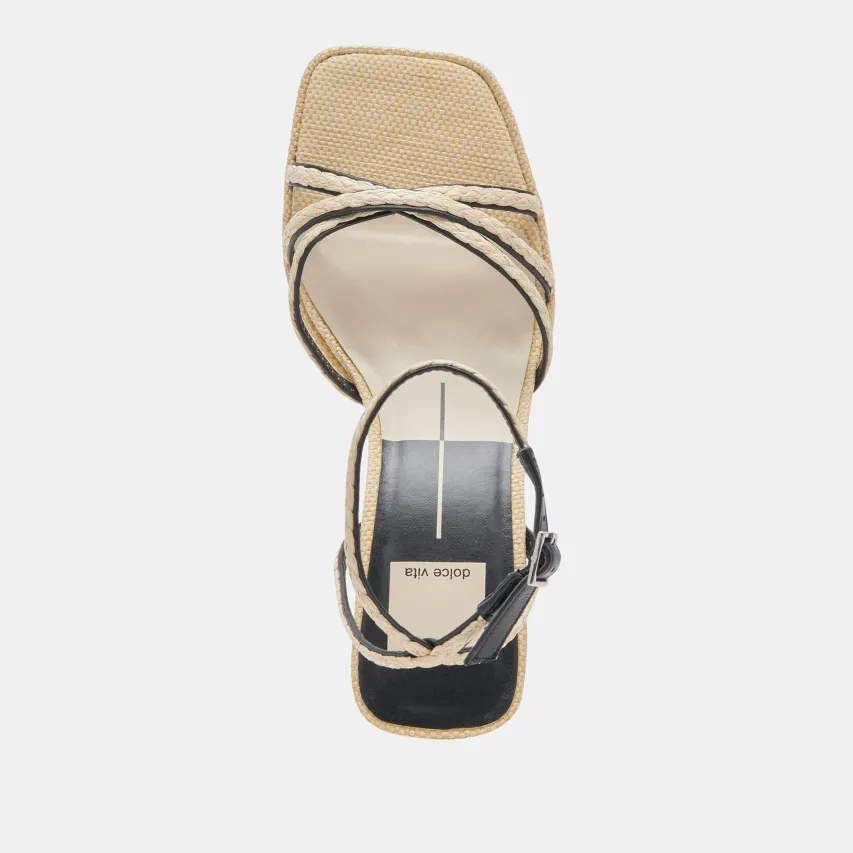 MANJI BRAID HEELS BLACK NATURAL JUTE^Dolce Vita Outlet