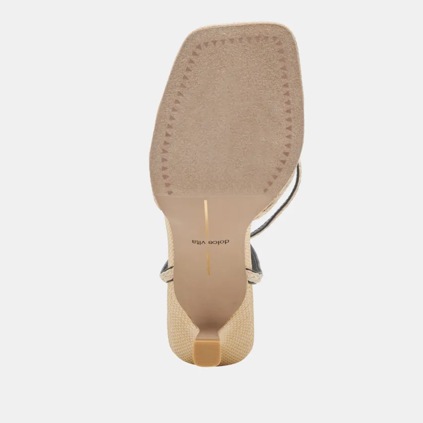MANJI BRAID HEELS BLACK NATURAL JUTE^Dolce Vita Outlet