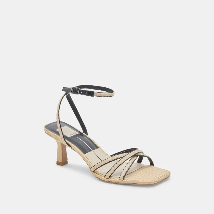 MANJI BRAID HEELS BLACK NATURAL JUTE^Dolce Vita Outlet