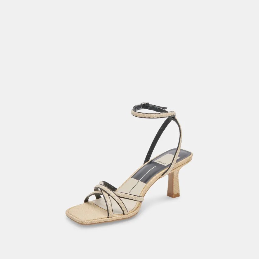 MANJI BRAID HEELS BLACK NATURAL JUTE^Dolce Vita Outlet