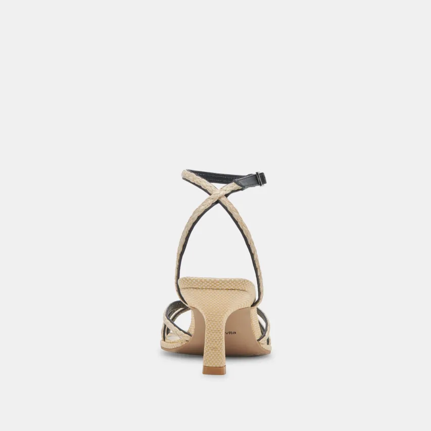 MANJI BRAID HEELS BLACK NATURAL JUTE^Dolce Vita Outlet