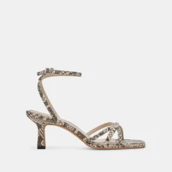 MANJI HEELS BLACK WHITE EMBOSSED SNAKE^Dolce Vita Online