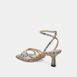 MANJI HEELS BLACK WHITE EMBOSSED SNAKE^Dolce Vita Online