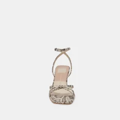 MANJI HEELS BLACK WHITE EMBOSSED SNAKE^Dolce Vita Online