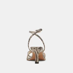 MANJI HEELS BLACK WHITE EMBOSSED SNAKE^Dolce Vita Online