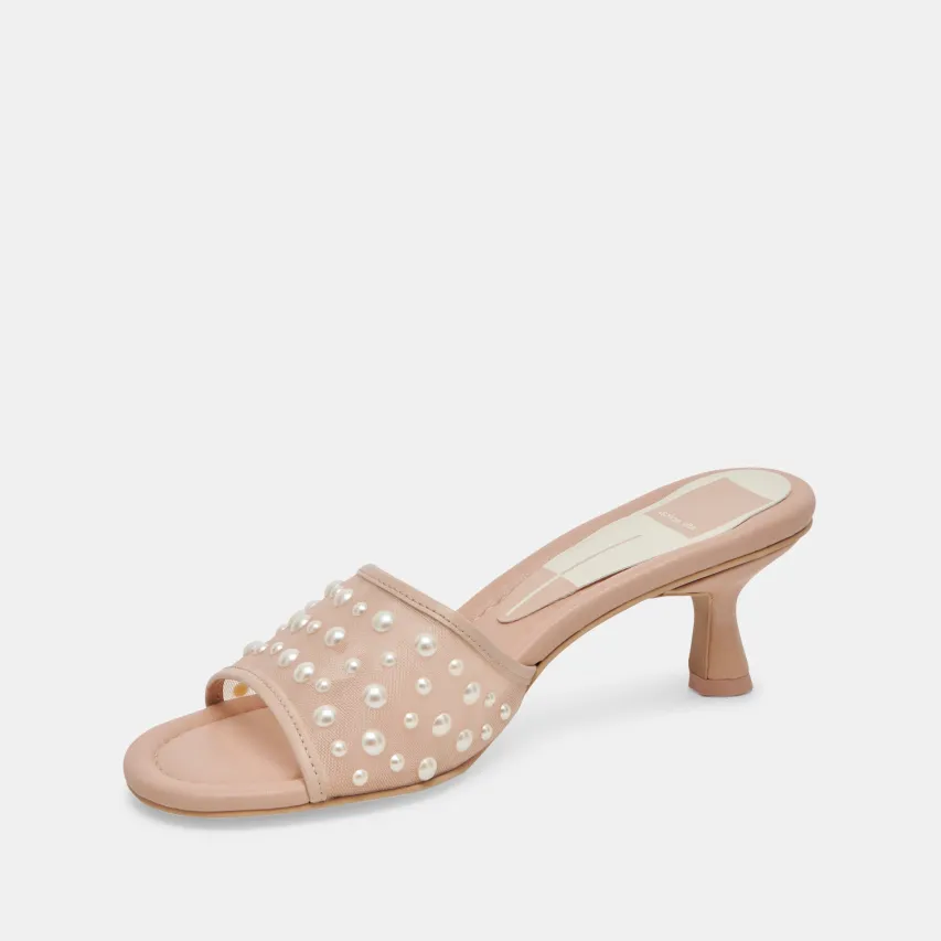 MEEZA PEARL HEELS BLUSH MESH^Dolce Vita Fashion