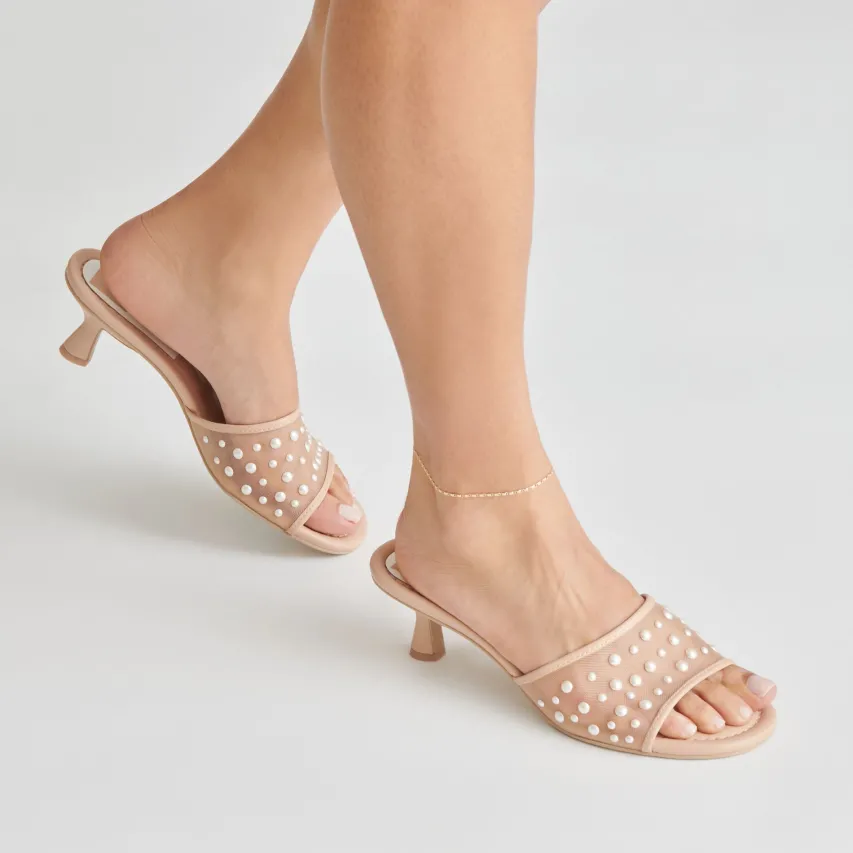 MEEZA PEARL HEELS BLUSH MESH^Dolce Vita Fashion