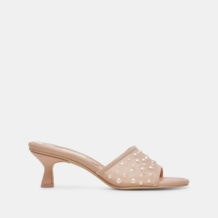 MEEZA PEARL HEELS BLUSH MESH^Dolce Vita Fashion