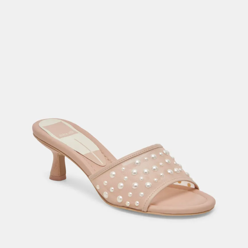 MEEZA PEARL HEELS BLUSH MESH^Dolce Vita Fashion