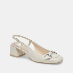 MELLI HEELS IVORY CRINKLE PATENT^Dolce Vita Online