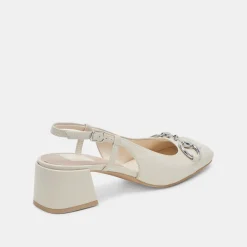 MELLI HEELS IVORY CRINKLE PATENT^Dolce Vita Online