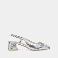 MELLI HEELS SILVER DISTRESSED LEATHER^Dolce Vita Best