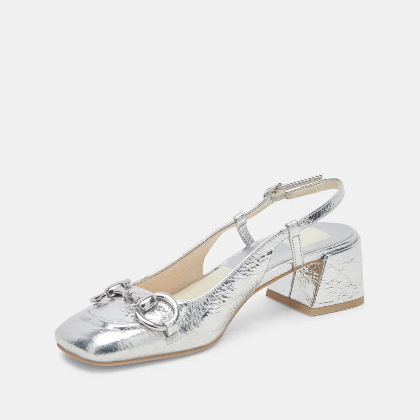 MELLI HEELS SILVER DISTRESSED LEATHER^Dolce Vita Best