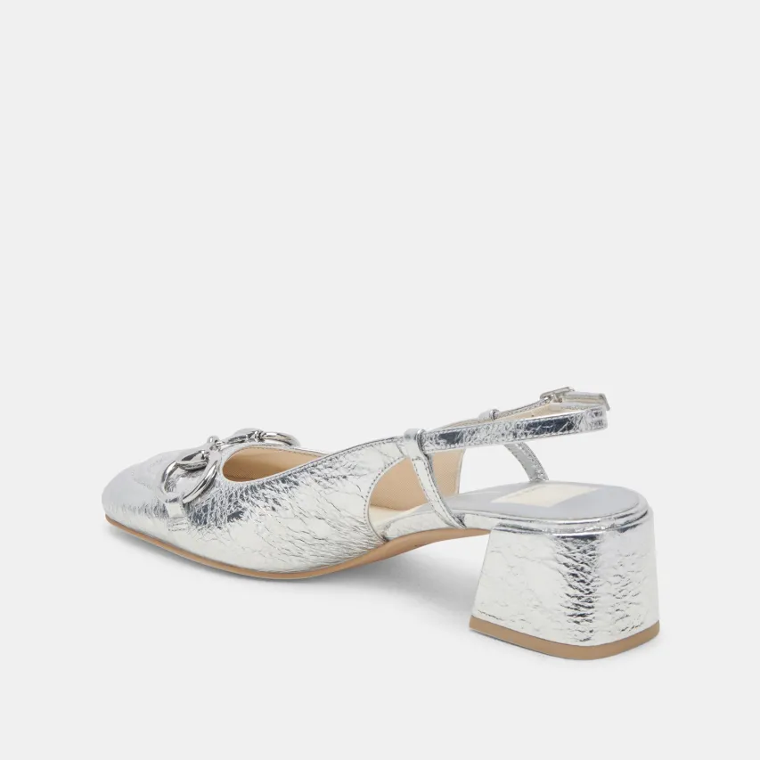 MELLI HEELS SILVER DISTRESSED LEATHER^Dolce Vita Best