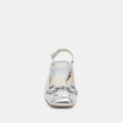 MELLI HEELS SILVER DISTRESSED LEATHER^Dolce Vita Best