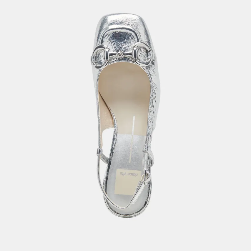 MELLI HEELS SILVER DISTRESSED LEATHER^Dolce Vita Best