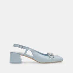 MELLI HEELS SKY BLUE CRINKLE PATENT^Dolce Vita New