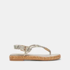 MERYL SANDALS GREY WHITE EMBOSSED LEATHER^Dolce Vita Clearance