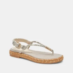 MERYL SANDALS GREY WHITE EMBOSSED LEATHER^Dolce Vita Clearance