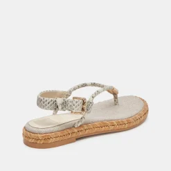 MERYL SANDALS GREY WHITE EMBOSSED LEATHER^Dolce Vita Clearance