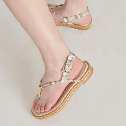 MERYL SANDALS GREY WHITE EMBOSSED LEATHER^Dolce Vita Clearance