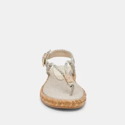 MERYL SANDALS GREY WHITE EMBOSSED LEATHER^Dolce Vita Clearance