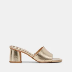 MINNY DRESS WIDE HEELS ROSE GOLD METALLIC LEATHER^Dolce Vita New