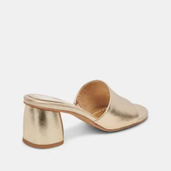 MINNY DRESS WIDE HEELS ROSE GOLD METALLIC LEATHER^Dolce Vita New