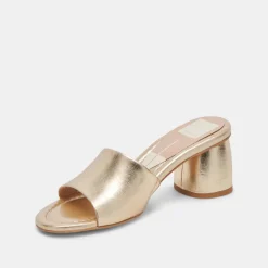 MINNY DRESS WIDE HEELS ROSE GOLD METALLIC LEATHER^Dolce Vita New