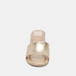 MINNY DRESS WIDE HEELS ROSE GOLD METALLIC LEATHER^Dolce Vita New