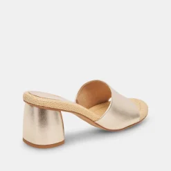 MINNY RAFFIA HEELS ROSE GOLD LEATHER^Dolce Vita Online
