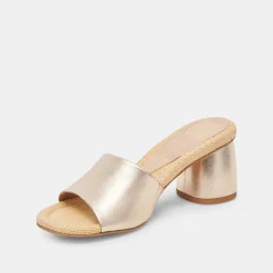 MINNY RAFFIA HEELS ROSE GOLD LEATHER^Dolce Vita Online