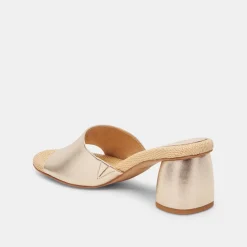 MINNY RAFFIA HEELS ROSE GOLD LEATHER^Dolce Vita Online