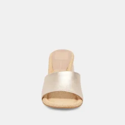 MINNY RAFFIA HEELS ROSE GOLD LEATHER^Dolce Vita Online