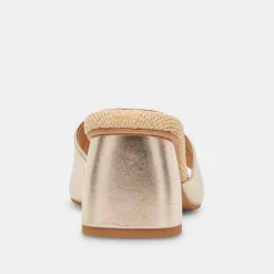 MINNY RAFFIA HEELS ROSE GOLD LEATHER^Dolce Vita Online
