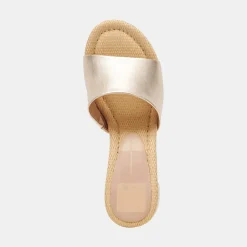 MINNY RAFFIA HEELS ROSE GOLD LEATHER^Dolce Vita Online