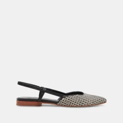 NARAH FLATS BLACK NATURAL RAFFIA^Dolce Vita Online