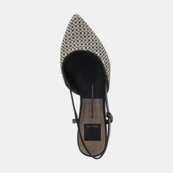 NARAH FLATS BLACK NATURAL RAFFIA^Dolce Vita Online