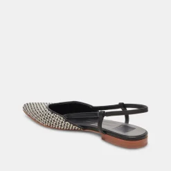 NARAH FLATS BLACK NATURAL RAFFIA^Dolce Vita Online