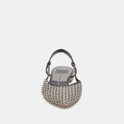 NARAH FLATS BLACK NATURAL RAFFIA^Dolce Vita Online