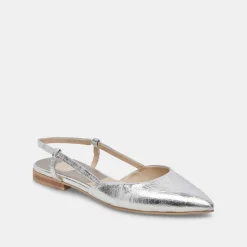 NARAH FLATS SILVER METALLIC LEATHER^Dolce Vita Best
