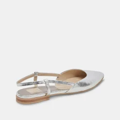 NARAH FLATS SILVER METALLIC LEATHER^Dolce Vita Best