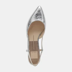 NARAH FLATS SILVER METALLIC LEATHER^Dolce Vita Best